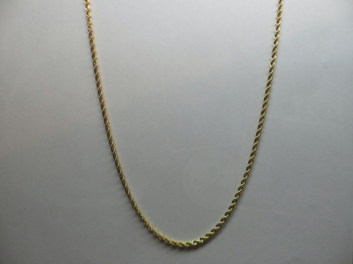 Geelgouden Koord Collier Geslepen